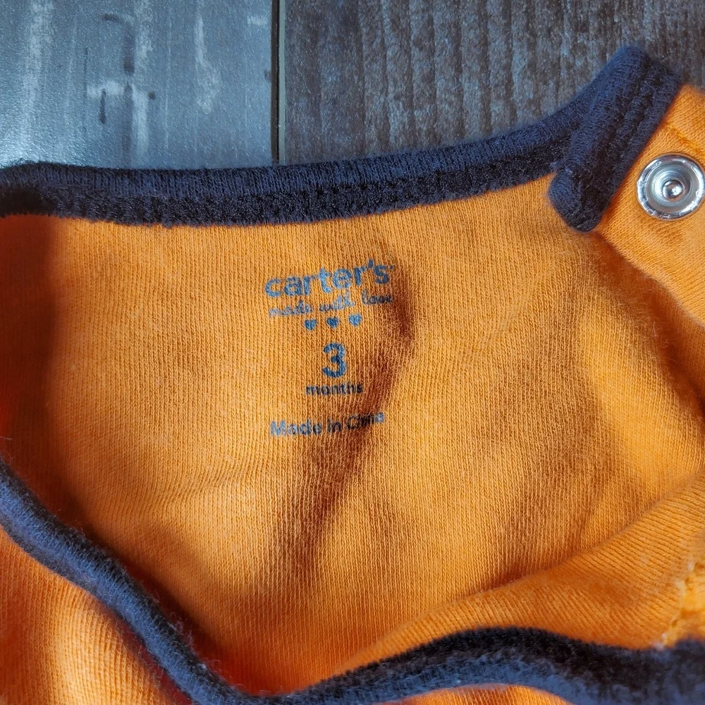 Carter's Size 3m Orange Long Sleeve Striped 